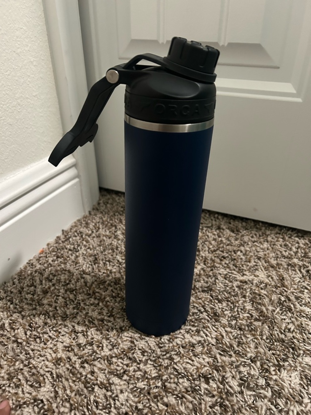 Orca Navy Blue Stainless Steel Water Bottle with Flip Lid